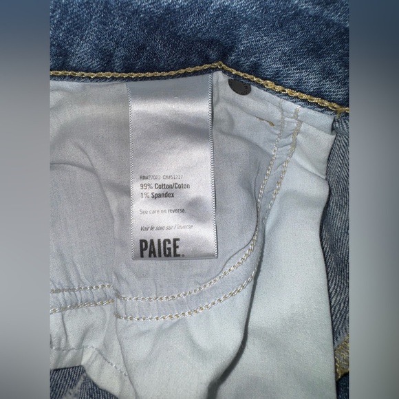 Paige Amari Distressed Cuffed Denim Women’s Shorts Size 28 Medium Wash - Picture 6 of 8